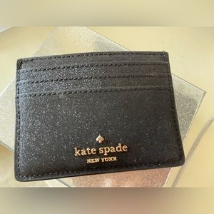 Kate Spade Black Sparkle slim card holder